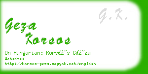 geza korsos business card